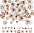 Pandahall 38pcs Pearl Rhinestone Buttons Embellishments Flatback Flower Faux Pearl Brooch Rhinestone Buttons for Jewelry Making Wedding Party Home...