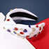 MOLOCH American Flag Headband 4th of July Headband Red White Blue USA Stars Knotted Headband for Women Rhinestone Crystal Patriotic Hairband Party...
