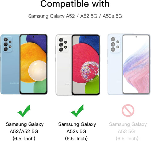 JETech Screen Protector for Samsung Galaxy A52 / A52 5G / A52s 5G with Camera Lens Protector, Tempered Glass Film, HD Clear, 2-Pack Each...