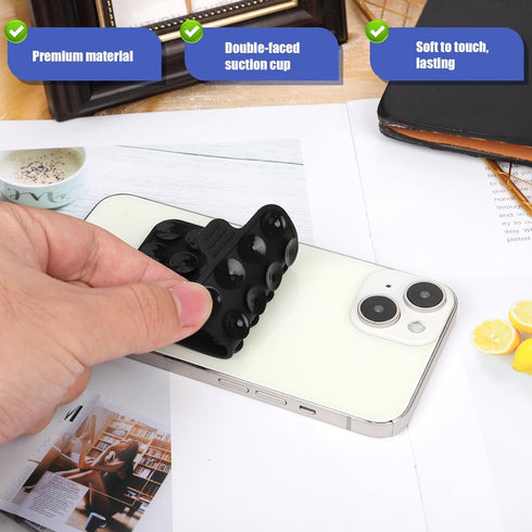 Double-Sided Suction Cup Phone Mount, Silicone Suction Phone Case Adhesive Sticky Phone Grip Hands-Free Phone Grip Silicone Phone Holder for iPhon...