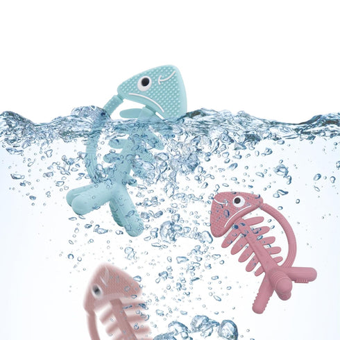 3D Fish Teething Toys for Babies 0-6 Months Baby Teether Ring 100% Silicone, Infant Newborn Toys for Teething Relief, Brain Development for Babies...