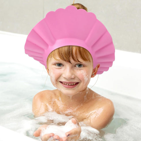 Baby Shower Cap, Adjustable Toddler Hair Washing Shield Shower Cap for Kids Washing Hair Shower Visor Bath Cap for Eye and Ear Protection (Pink)...