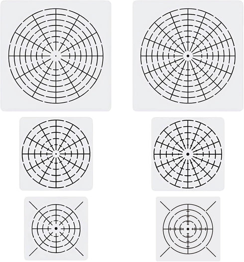6 Pieces Mandala Dot Painting Tool Stencils Template Set, 4/8/12/16 Segment Creative Mandala Stencils Reusable Painting Stencils for DIY Painting ...