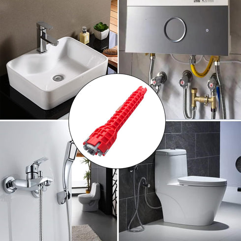 14 in 1 basin wrench Faucet and sink installation tools Multifunctional wrench pipe installer For toilets, sinks, bathrooms, kitchen pipes, etc. (...