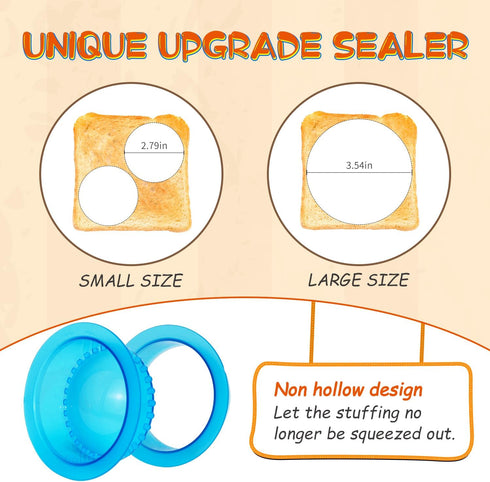 HiYZ Sandwich Cutter and Sealer - 5 PCS Decruster Sandwich Maker - Peanut Butter and Jelly Crustless Sandwich Bread Pancake Maker Cookie Cutter fo...