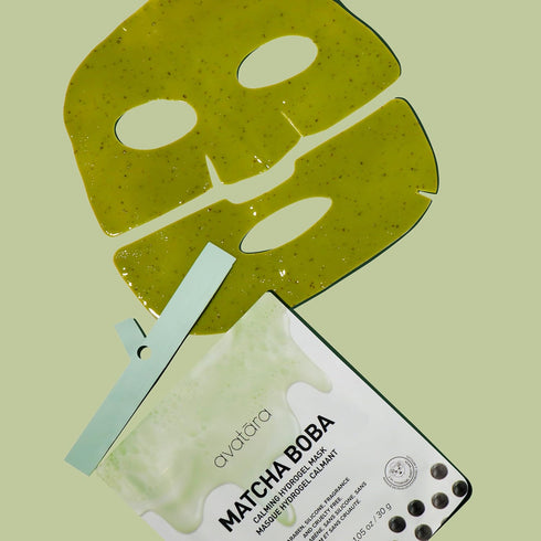 Avatara - Matcha Boba Hydrogel Mask, Facial Masks Skincare Essential, 2-Piece Cooling & Hydrating Mask with Multi-Hyaluronic Combo & Ceramides, 30...