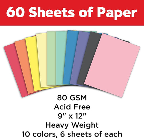 Faber-Castell Construction Paper Pad - Multi-Colored Craft Paper (9" x 12"), 60 Sheets...
