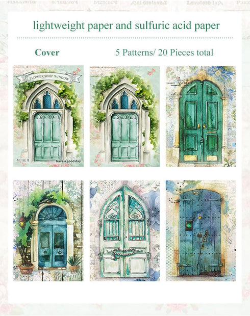 MAFELOE Scrapbook Supplies 6 Packs, 20 Pieces Each, Junk Journal Kit Decoupage Paper Scrapbook Paper Materials-Door&Window Flower...