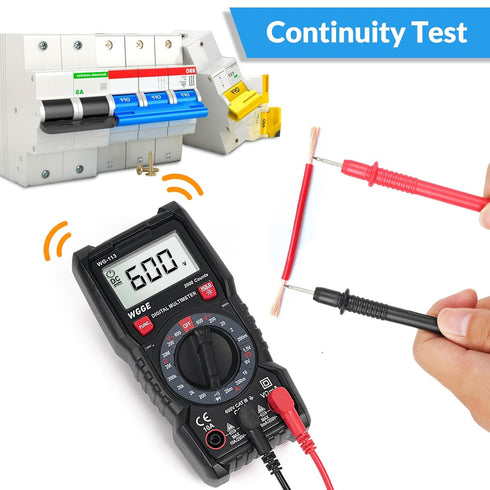 WGGE Digital Multimeter with Case, DC AC Voltmeter, Ohm Volt Amp Test Meter and Continuity Test Diode Voltage Tester for Household Outlet, Automot...