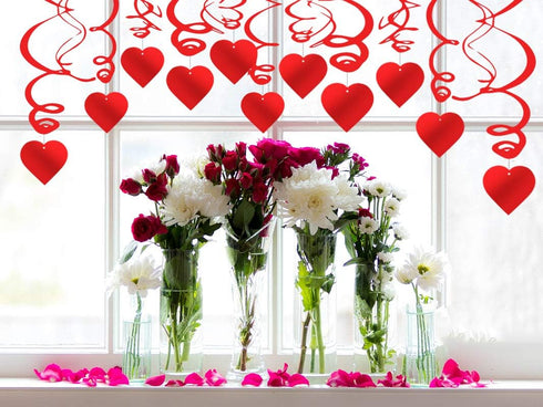 36PCS Heart Decorations Hanging Swirls - Valentines Day Party Supplies Favors Ceiling Decor...