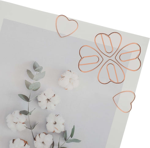 Heart Paper Clips Rose Gold Paper Clips Cute (100 Pcs, Rose Gold)...