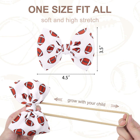 YanJie 3Pcs 4.5" Nylon Hairband for Baby Girls Newborn - Leopard Football Camo Printed Hair Accessories...