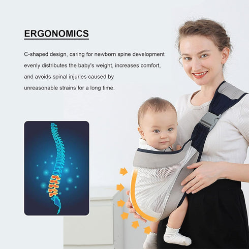 Portable Breathable Baby Carrier, 3D Honeycomb Mesh Wrap Child Slings with Adjustable Widen Shoulder Straps, for 0-36 Months Newborns, Infants and...