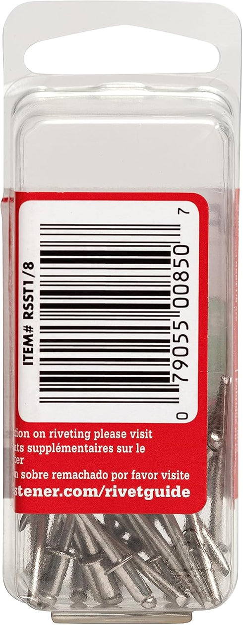 Arrow RSST1/8 Short Stainless Steel 1/8-Inch Pop Rivets for Metal, Fabric, Leather, and Auto Repair, 25-Pack...