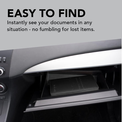 Lifecraft Insurance Registration Document Holder for Glove Box Compartment Organizer Auto Drivers License, ID and Cards - Premium PU Leather Vehic...