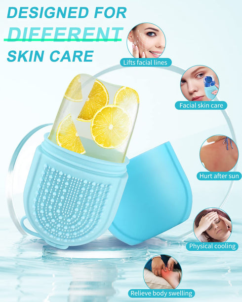Ice Roller for Face & Eye, Beauty Facial Ice Rollers Ice Holder Mold Face Puffiness Relief Massage Skin Care Tools for Brighten Lubricate Shrink P...