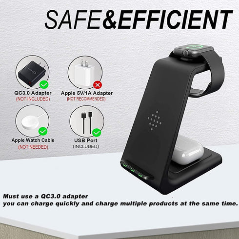 3 in 1 Wireless Charger, Watch Charger for Watch 6/SE/5/4/3/2, Charging Station for Multiple Devices for pods Pro/2/Phone 13/13 Pro/13 Pro Max/12/...