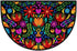 Half Round Door Mat Mexican Fiesta Door Mat Flower Dahlia Outdoor Entrance,for Outside Entry 18x30 in Wear Resistant Semi Circle Floor Mats Area R...