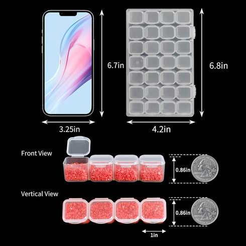 SGHUO Diamond Art Painting Bead Storage 3 Pack 28 Grids Diamond Art Accessories Boxes Plastic Organizer, Bead Organizer...