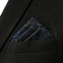 S&W SHLAX&WING Navy Pocket Square Black Patterned Handkerchief for Men Silk...