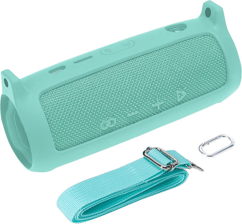 co2CREA Soft Silicone Case Replacement for JBL Flip 6 Portable Bluetooth Speaker (Teal Case)...