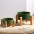 Petygooing Rust Green Elevated/Raised Ceramic Dog Bowl for Small Breeds, Dog Food Water Dish with Stand,Pet Feeding Bowl with Anti Slip Rubber for...