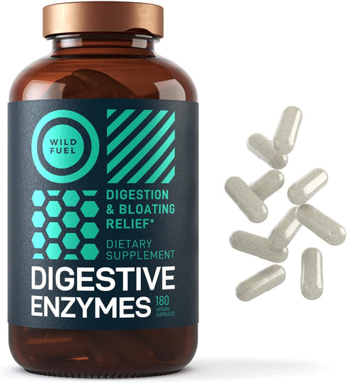 Digestive Enzymes with Probiotics and Prebiotics - Gut Health & Digestion Supplement with Artichoke Ginger Turmeric – Vegan Enzyme Complex for Dig...