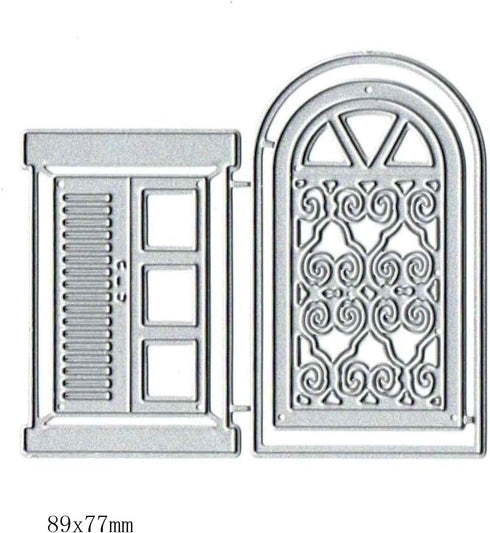 Door Window Cutting Die Cuts, DIY Crafts Template Door Window Scrapbook Cards Cutting Dies Cut Stencils for DIY Embossing Card Making Decorative P...