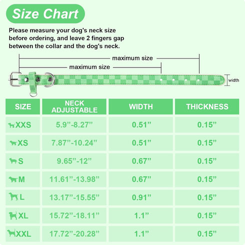Dog Collar for Small Medium Large Dogs, Plaid Dog Collar Girl, Puppy Collars Chihuahua Collar Adjustable Pet Collar Collar para Perros (X-Small)...