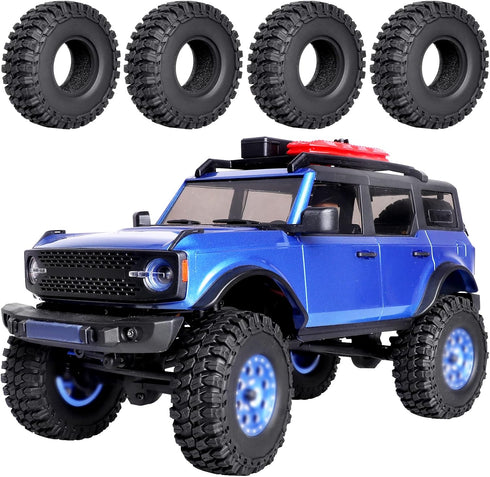 Hobbypark Soft Rubber SCX24 Tires 1.0 Rock Crawler for 1/18 TRX4M Axial SCX24 Gladiator Bronco C10 JLU Deadbolt B17 Betty 1/18 1/24 RC Crawler Car...