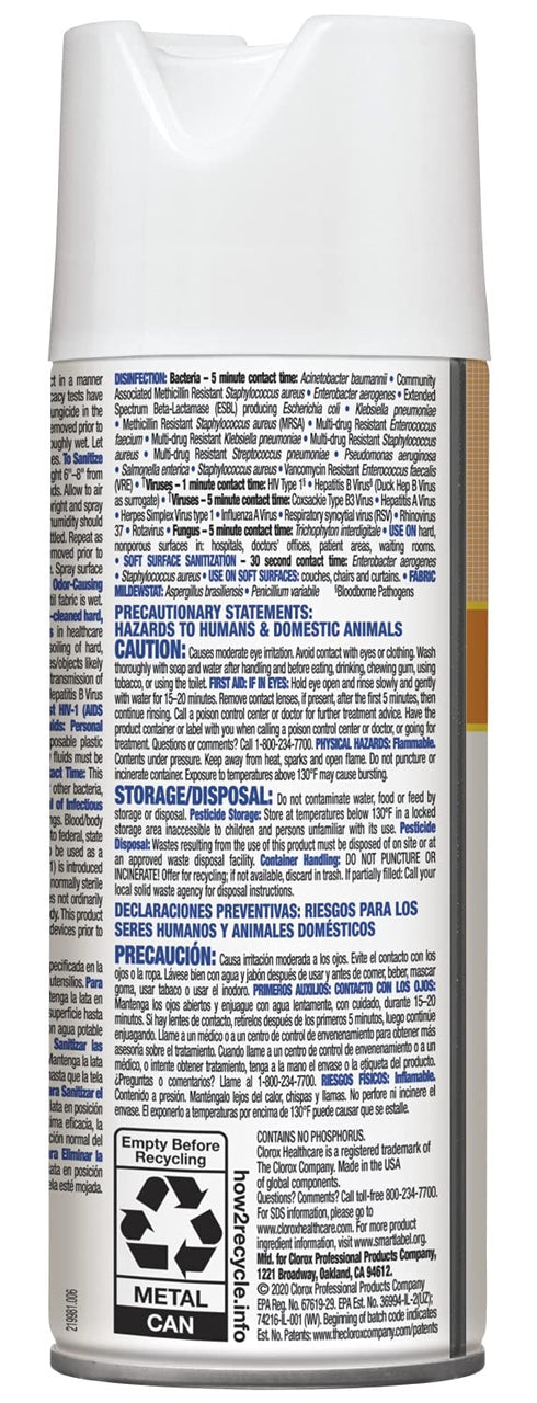 Clorox Healthcare Citrace Hospital Disinfectant and Sanitizer Aerosol Spray, Citrus Scent, Bleach Free, 14 Fluid (Package May Vary)...