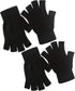 2 Pair Half Finger Gloves Winter Knit Touchscreen Warm Stretchy Mittens Fingerless Gloves in Common Size for Men and Women,black...