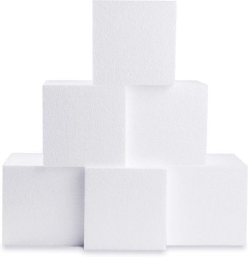 Silverlake Craft Foam Cubes - American-Made Hard Foam - 6-Pack 5x5x5" EPS Blocks for Professional Modeling & Projects...
