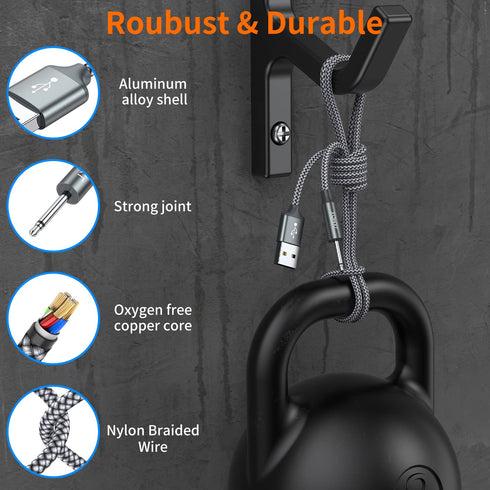 JXMOX USB Charger Cord 2.5mm, (2-Pack 3ft) Replacement DC Charging Cable (Grey)......