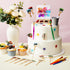 Taiyin 34 Pcs Art Cake Decorations Paint Brush Cupcake Toppers Art Paint Cake Topper Artboard Palette Cake Topper Artist Themed Cake Decor for Gir...