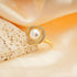 Sylph 18K Gold Plated Pearl Adjustable Ring with Zirconia – Elegant Jewelry for Women – Adjustable Luxury Wedding Statement Ring Open Ring Flexibl...