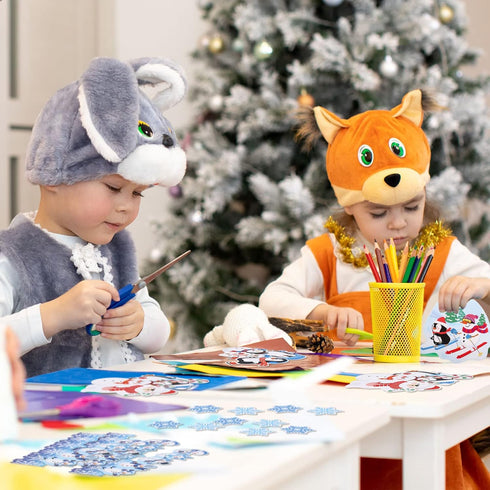 62 Pieces Winter Bulletin Board Decorations Penguin Snowflake Snowman Cutouts Christmas Tree Cutouts Winter Snow Bulletin Board Set with Glue Poin...