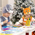 62 Pieces Winter Bulletin Board Decorations Penguin Snowflake Snowman Cutouts Christmas Tree Cutouts Winter Snow Bulletin Board Set with Glue Poin...