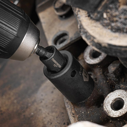 THINKWORK Impact Socket Adapter Set, 1/4" 3/8" 1/2" Drill Socket Adapter, 1/4" Hex Shank Impact Driver Socket Adapter for Cordless Drill, Impact D...