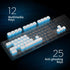 LANGTU LED Computer Keyboard, USB Wired Keyboard for Gaming and Office, All-Metal Panel 104 Keys Quiet Membrane Keyboard with Blue Backlit - L2 Wh...