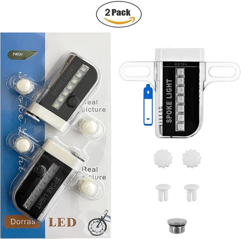 Bike Wheel Lights (2 Pack) - Waterproof LED Bicycle Spoke Lights Safety Tire Lights - Great Gift for Kids Adults - 30 Different Patterns Change - ...