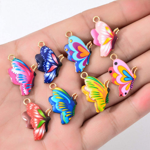 30 Pcs Mixed Color Alloy Enamel Butterfly Charms Pendant for Earrings Bracelets Necklace DIY Making Jewelry Making Accessories...