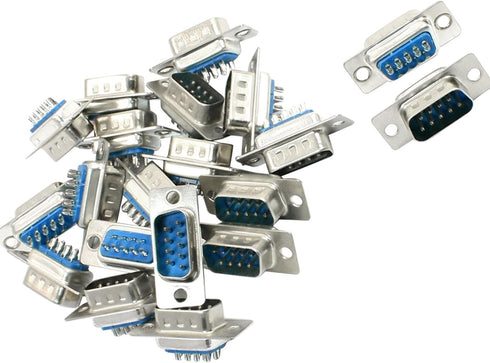 uxcell 20Pcs DB9 Connector 9 Pin D-Sub Male Solder Connector, Gold Plated Joints DB9 RS232 Serial Connector Adapter Converter...
