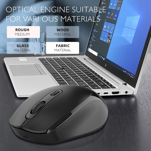 ONE-UP Wireless Mouse, 2.4G Silent Mouse, Computer Mouse with USB Nano Receiver for Laptop, Chromebook, PC, Mac, Windows and School Work (Black)...