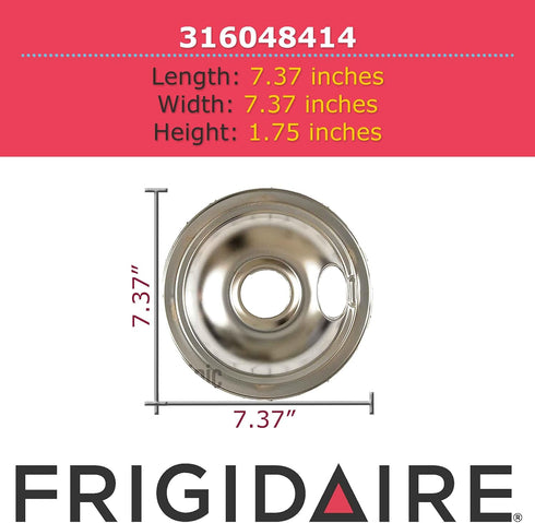 Frigidaire 316048414 Frigidare Chrome Pan, 6 inches