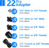 Neewer Camera Screw Adapter, 22 Pieces 1/4” to 1/4” and 1/4” to 3/8” Tripod Mount Screw Adapter Converter Set for Camera Mount, Monopod, Ball Head...