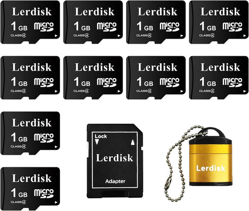 Factory Wholesale Micro SD Card 1GB Pack of 10 in Bulk MicroSD with SD Adapter Produced by Authorized Licencee(1GB)...
