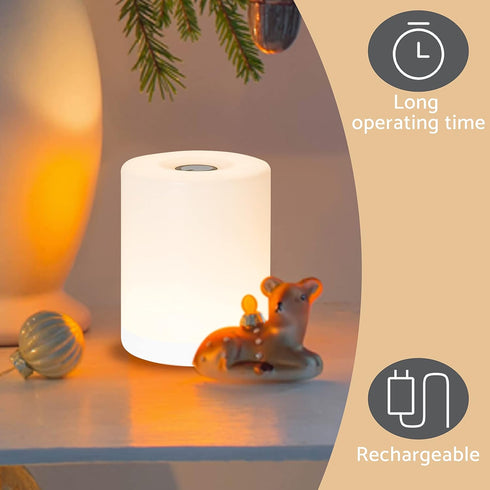 Mini Night Light, Soft Dim Lamp, Small Cordless Touch Night Light Dimmable Portable Rechargeable Battery Operated, Wireless Bedside Table Lamps fo...