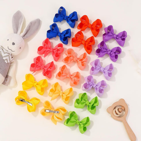 58pcs 3 Inches Grosgrain Ribbon Pinwheel Hair Bows Alligator Clips Hair Barrettes Accessories for Baby Girls Kids Toddlers Teens 29 Colors in Pair...