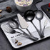 HOMQUEN 6-Piece Black Serving Flatware Silverware Set,Stainless Steel Serving Utensil Set,Include Cake Server, Slotted Serving Spoon, Serving Spoo...